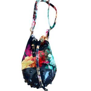 Medusa Bucket Womem Mini Kub Floral Print Crossbody Bag